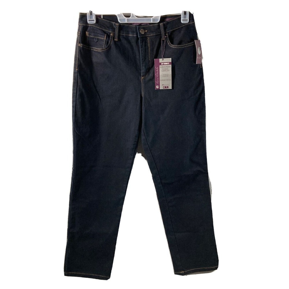 Gloria Vanderbilt Jeans Amanda Womens Size 12 Short Tapered Denim Jeans Blue NWT